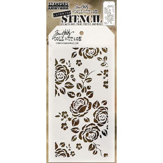Stampers Anonymous Tim Holtz&#xAE; Roses Layered Stencils, 4.125&#x22; x 8.5&#x22;